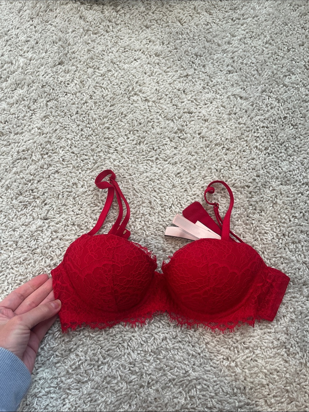 Victoria's Secret Red Lace Push-Up Bra